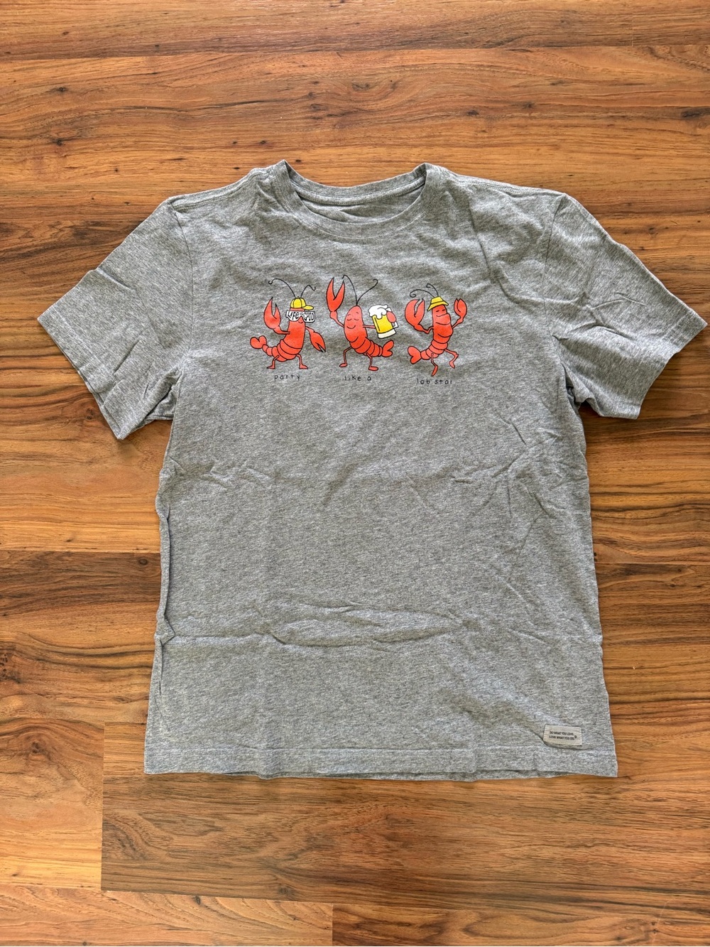Grey “Party Like a Lobstar” Life is Good Crusher Lite Tee